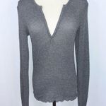 Urban Outfitters // OUT FROM UNDER Grey V-Neck Waffle Knit Sweater Medium Photo 0