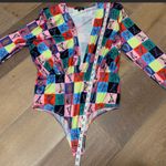 Deep plunge neck colorful bodysuit size L Size L Photo 10
