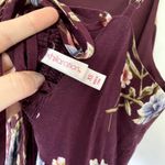 Xhilaration maroon minidress floral lace up back square neckline women's XS Photo 8