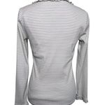 Boden Striped Scoop Rib Frill Jersey Top Size 8 White Photo 2