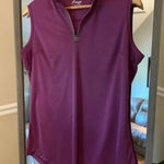 Fringe‎ Athletic Quarter Zip Mock Neck Top Large Purple Photo 0