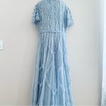 Ivy City Co Lilac/Gray Floral Beaded Ruffled Swiss Dot Maxi Tulle Dress. Purple Size 1X Photo 5