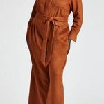 Eloquii Barkwood x  Faux Suede Brown Jumpsuit With Belt NWOT Photo 0
