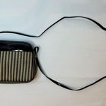 Designer Originals Vintage Fendi-Inspired Black/Tan Striped Neoprene Pequin Crossbody Purse Photo 0