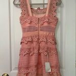 Self Portrait Self-Portrait Pink Lace Floral Flounce Mini Dress - Size US 2- NWT Photo 4