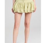 NWT CAROLINE CONSTAS Green White Gingham Checkered Reina Bubble Mini Skirt S Photo 2