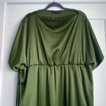 Eloquii  Womens Satin Boat Neck Waist Tie Elegant Chic Summer Maxi Dress Green 20 Photo 2