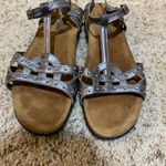 Naot Size 42 11 Elinor Mirror Leather Metallic Sandals Silver Photo 2