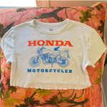 honda motorcycles graphic print short sleeve crop top t shirt Photo 3