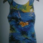 Aloha Hut Hawaii M Blue Ocean Shore Scene Tank Top Size M Photo 5