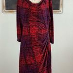Anne Klein Womens Red Purple Jersey Knit Pullover 3/4 Sleeve Dress Size 14 Photo 0