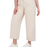 DKNY NWT drawstring ankle pants linen like sz 12 , 16β stretchy waist Photo 1