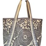 Lululemon  Large Tote Bag Floral Gray Vinyl & Tote Shopping Bag Lot Photo 0