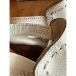 Very Volatile Shoes Womens Size 6 Wedge Sandals Slingback Boho Stitch Leather White Photo 2