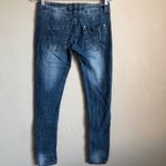 Blue Asphalt Distressed Patchwork Skinny Jeans Photo 4