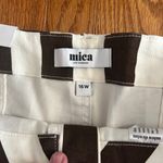 Mica High Rise Brown and Cream Striped Cropped Wide Leg Jeans Photo 5