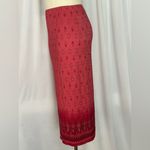 Pleat Pleat by Rafael Textured Ombre Pencil Skirt (1101) Red Size M Photo 3