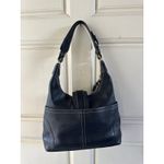 Coach Vintage Y2K RARE   7563 Hampton Black Leather Buckle Soho Hobo Shoulder Bag Photo 2