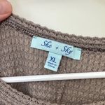 She & Sky  Taupe Waffle Knit Top Photo 1