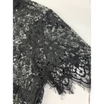 Forever 21 Black Sheer Lace Top Medium Gothic Romantic Scalloped Hem Night-Out Layering Photo 8