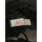 SO  Bralette Bra Womens Medium Black Lace Longline Wireless Strappy Crossback Top Photo 4