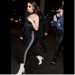 Mother Inside crop step fray guilty racer black with white stripe jeans sz 29 Photo 14