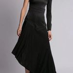 Alexis  Addison One-Shoulder Asymmetric Maxi Dress Black L Grunge Party Chic Photo 4