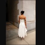 NWT OAK + FORT DROP WAIST STRAPLESS TWILL DRESS in Cream XS $108 White Photo 2