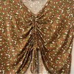 ⭐️Honey Collection bundle of 2 floral cinched front cropped tops size large Black Photo 3