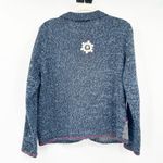 Segue Ho Ho Ho Womens Vintage Snowman Zip Ugly Christmas Sweater Cardigan Size S Blue Photo 7