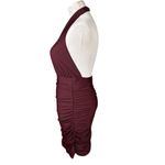 Tiger Mist NWT  Women's Halter Backless Ruched Bodycon Dress Purple M Cocktail Photo 4