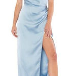 Show Me Your Mumu Show me your Mimi Jodie Maxi Dress in Steel Blue Luxe Satin size xl bridesmaid Photo 0
