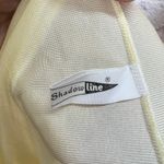 Vintage Shadowline Nylon Nightgown Yellow Sleeveless Size S Midi Floral Cottage Photo 4