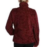 Pendleton Fuzzy Sherpa Wool Blend Full Zip Burgundy Jacket Sz S Photo 2