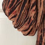 Ganni NWT Pleated Georgette Midi Dress Tigers Eye Size 36 US Size 4 Printed Photo 14