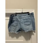 Motherhood Maternity Blue Denim Shorts Low Rise Under Belly Cut Off Size XXL White Photo 1