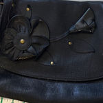 Moschino Black Leather shoulder bag with 3D Flower and ruffle accents Photo 7
