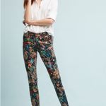 Anthropologie Mid Rise Skinny Jeans with floral print Photo 2