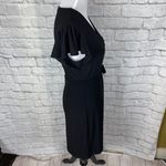 Nine West women S v-cut wrap dress w/side tie and flutter short sleeve black Photo 6