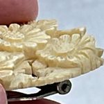 Vintage hand carved Chinese dress clip. Silver Photo 6