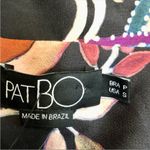 Patbo Satin Cordel Print Scarf Pattern Short Sleeve Button Down Peacocks Multi S Photo 10