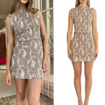 Bec & Bridge Smocked Gloria Toile Leaf Print Mini Dress Size 2 NWT Photo 1