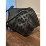 Brahmin Black Leather Suede Perforated Crossbody Bag Designer Purse Brio Photo 1