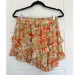 MISA Los Angeles Palma Mini Skirt, Valencia Floral Red & Green | Size M Photo 4
