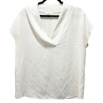 Calvin Klein  V-Neck Blouse White Stretch Cap Sleeves Pullover Top Size S Photo 0