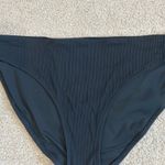 Aerie NWT  Ribbed Bikini Bottom Women's True Black Swim Bathing Suit Size L Photo 2