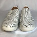 Caslon  Women Eden 3 Leather Perforated Flower Slip On White Comfort Shoes 7.5 Photo 3