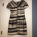 Banana Republic  Black & Cream Striped Silk Short-Sleeve Dress Size 6 Photo 3
