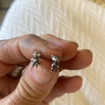 None Sterling silver Little mice earrings holding cheese studs Photo 1