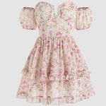 Cider Floral Puff Sleeve Layered Corset Dress  Photo 0